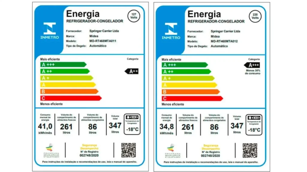 Geladeira Frost Free Duplex 347L Midea Slim