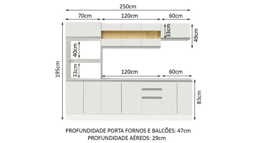 Armário de Cozinha Smart Madesa 01