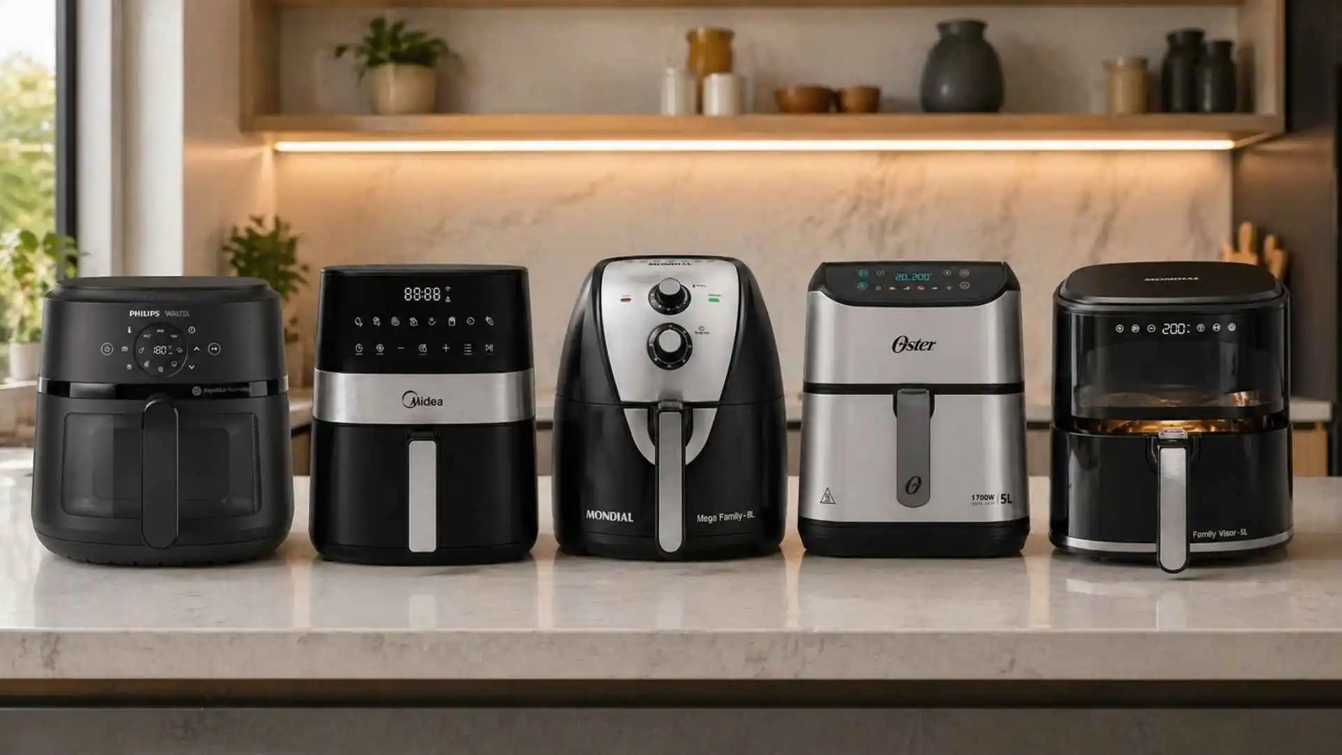 Bancada sintetizando o artigo sobre: Melhor Air Fryer em 2026