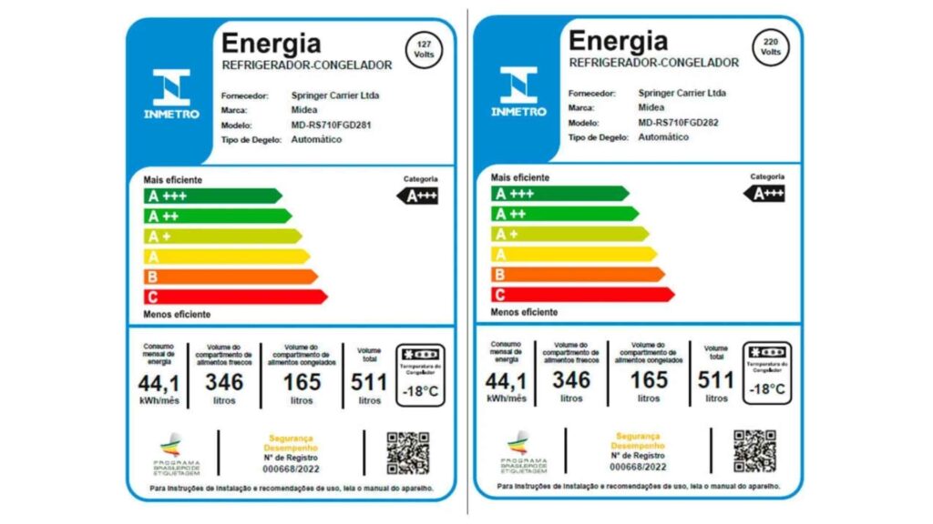 Geladeira 511L Inverter Preta Conectada Midea