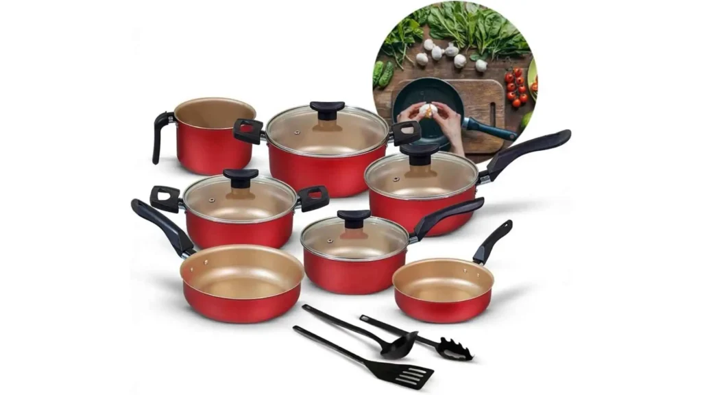 JOGO DE PANELAS 10 PEÇAS CEREJA MARPAL