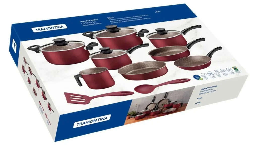 JOGO DE PANELAS TRAMONTINA PARIS 10 PEÇAS