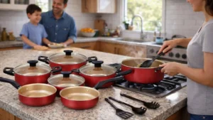 JOGO DE PANELAS 10 PEÇAS CEREJA MARPAL