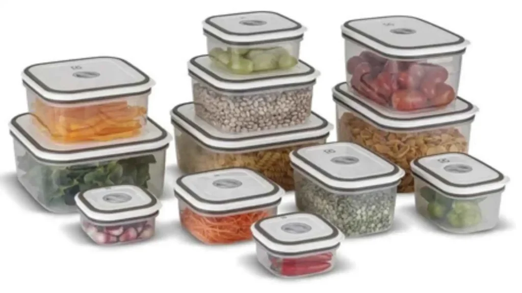 Alimentos variados armazenados no Conjunto de Potes Herméticos Electrolux demonstrando a vedação e conservação