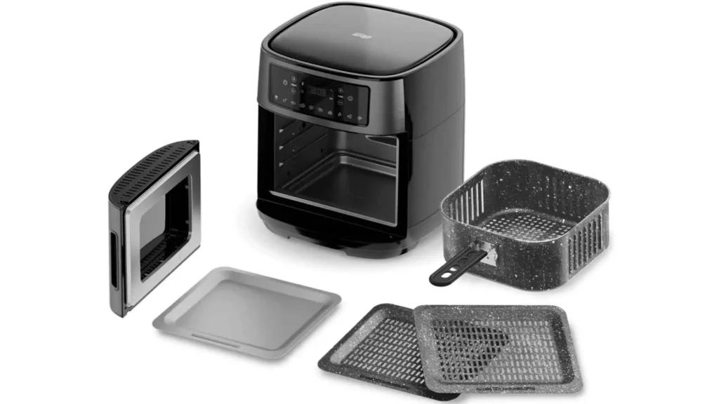Kit de acessórios da WAP Airfry Oven Digital Black incluindo cesto de 4,5L, bandejas antiaderentes GrayStone e bandeja coletora de gordura