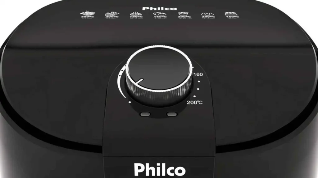 Detalhe do seletor analógico de temperatura da Air Fryer Philco 4L Redstone (PAF40A)